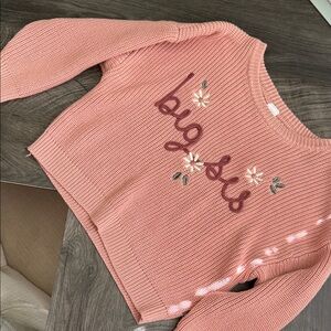 Pink 'Big Sis' Kids Sweater